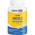 TATA 1mg Salmon Omega 3 Fish Oil Capsules 1000mg with Vitamin E | Advanced Fish Oil with 180mg EPA & 120mg DHA | High absorption for Heart, Brain & Joints | Helps manage cholesterol | Pack of 120