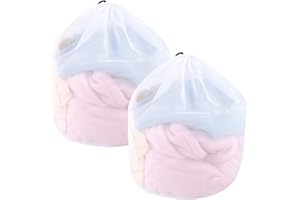 FYGUARD 2 Stücke Wäschenetz für Waschmaschine, 40 x 30cm Wäschesack Wäschebeutel Wäschenetz Klein mit Kordelstopper Wiederverwendbar für Unterwäsche Babywäsche Socken