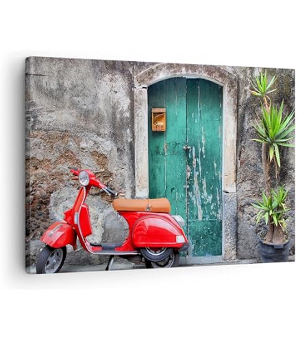Modernes Fotogemälde Vespa Vintage Motorräder, 97 X 62 Cm Ref