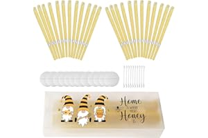 HOAAIGO Kit di Candele per Orecchie, Coni Orecchie Cerume, 24 Pezzi Coni di Cera per Orecchie, Kit per Candele per Rimozione del Cerume, Candele Dell'orecchio con 12 Dischi Protettivi e 10 Tampone di Cotone