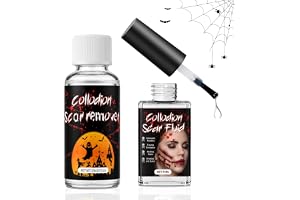 15 ml Collodion ärr, 30 ml lösningsmedel för collodion | Ansiktslim, stark vidhäftning, lätt att ta bort, rigid collodion för halloween, cosplay och teater