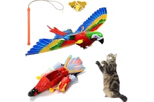 UGBO Jouet Chat Interactif Interieur Oiseaux Volant Jouets pour Chat Ventouse avec Gérer Cat Toy Jouet Jeux Chat pour Chat D'appartement pour Jouer Seuls Et Faire De l'exercice