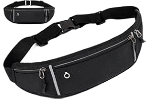 KKNE Riñonera Deportiva, Cinturón de Deporte, Mujer/Hombre, Elástica, Transporable y Impermeable con Agujero de Auriculares para el Correr, Aptitud, Ciclismo