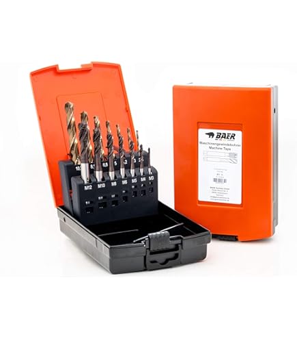 Set Maschi Per Filettatura 15 Pezzi Metriche M3-M12 Con Punte Elicoidali E Giramaschio - Kit Filettatrice Manuale In Cassetta Metallica