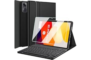 Nanhent Clavier Coque pour Xiaomi Redmi Pad SE (11 Pouces) 2023, AZERTY Français Amovible Bluetooth sans Fil Clavier Étui Housse avec Protection écran pour Redmi Pad SE 11" (Redmi Pad SE)