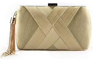 SUKUTU Pochettes de Soirée pour Femme Sac en Satin pour Soirée de Mariage Sac à Main avec Pompon Pendentif Cocktail Prom Sacs à Main