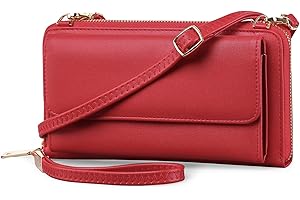 FALAN MULE Crossbody Phone Bags for Women Leather, Handbags Phone Pouch RFID Blocking, Cellphone Shoulder Bags Coin Purse Wallet with Long Strap Zips Card Slots