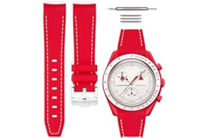 HORACE Cinturino per orologio in gomma compatibile con Omega x Swatch MoonSwatch 20mm