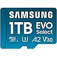 SAMSUNG EVO Select microSDMemory Card + Adapter, 1TB microSDXC, Up-to 160 MB/s, 4K UHD, UHS-I, C10, U3, V30, A2, for Mobile Phone, Smartphones, Nintendo-Switch, and Tablets (MB-ME1T0SA/AM)
