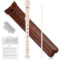WSNDM Flûte à Bec Soprano Baroque 8 Trous - Flûte Pour Enfants Et Débutants Avec Sac Et Tige De Nettoyage (Blanc)