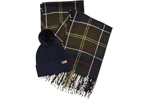 Barbour Set sciarpa e cappello donna 2MLGS0054 BLU/VERDE