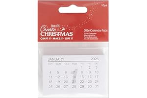 YEUYYBEN Papermania Create Christmas 2026 Calendar Tabs, 10 Pieces, For Craft, Personalised Gift, Calendar Craft, Planner, Make Your Own, Advent, Desktop, Wall, Family Event, Monthly Planner