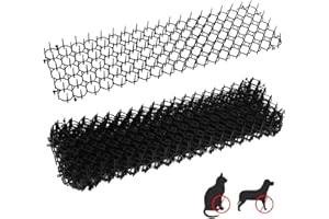 LIVHOME Set of 6 Flat Prickle Strip Dig Stopper, Cat Repellent Mat, Scat Mats, Digging Deterrent for Dogs Cats Fox Wild Animal Used Outdoors 49 x 14 x 2.7cm