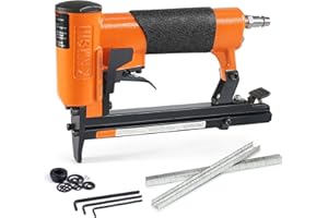 KIMSING Kamsin KN7116S 22 Gauge Continuous Firing Upholstery Stapler, 71 Type 9mm Crown, 6-16mm Length Staples, Air Power Staple Gun Pneumatic Fine Wire Stapler for Furniture, Woodworking