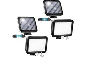 ‎BENMA BENMA Solarlampen für Außen mit Bewegungsmelder, 2 Stück - Solar Aussenleuchte mit 3 Modi und Schalter, 56 LED Solarleuchten mit 5 m Kabel, 120° Beleuchtungswinkel