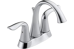 Delta Lahara dos mango Centerset grifo de Lavabo, cromado, 5.00 x 10.50 x 5.00 inches