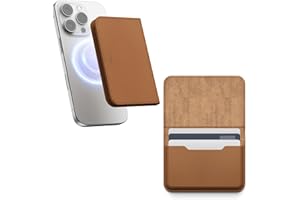 elago Portefeuille Magnétique en Cuir Végétal 4 Cartes Compatible avec MagSafe pour iPhone 17/16/15/14/13/12 Series - Portefeuille Sécurisé, Protection Contre Les Rayures et Les Dommages (Marron)