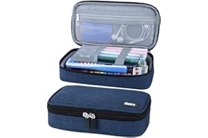Chelory Large Pencil Case Big Capacity Pencil Cases Bag for Boys Girls Teen College School Students, High Storage Pen Pouch Holder for Stationery Office Organiser Supplies Makeup Bag Adults, Dark Blue