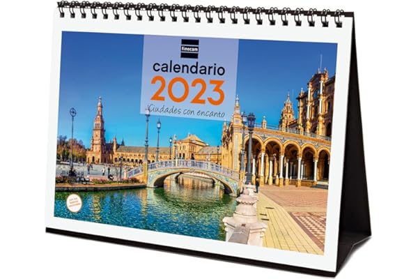 Finocam, Calendario 2023 Imágenes de Sobremesa para Escribir Enero 2023, Diciembre 2023 (12 meses) Ciudades Español, Sobremesa