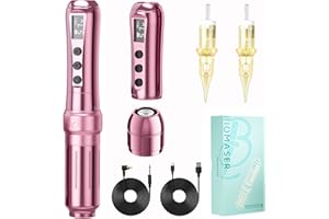 Biomaser UI Wireless Permanent Make-up Maschine Sechstakt verstellbarer kabelloser Stift mit 2 1000mAh Akku OLED Display für Permanent Make-up