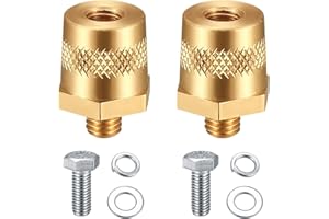 VDFJEK Battery Pole Adapter,M8 Battery Terminal Connector Brass Tone Post Adapter with 2 Stainless Steel Screws and 4 Washers,air Battery Pole Adapter, Post Adapter Screws, Battery Pole Terminals