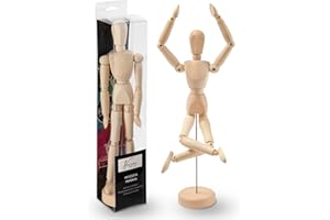 VAN NASSAU FINE ART Nassau Fine Art Holz Gliederpuppe | 30 cm Mannequin | Holzfigur zum Zeichnen | Anatomiepuppe | Künstlerbedarf für Ihr Sketch set | Zeichenpuppe zum Zeichnen, Malen, Basteln und Dekorieren