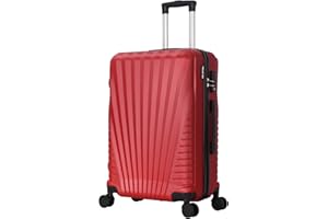 Valise Grande Taille 75cm – Bagage Soute XL 94L ABS Léger et Résistant – 4 Roues Doubles 360° Silencieuses – Cadenas 3 Chiffres – Bordeaux – TROLLEY ADC – Collection Elegance
