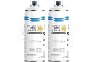 Etrexonline Pintura Spray Ecológica 400ml - Base Agua, Sin Olor - Para Muebles, Metal, Plástico y Madera - Colores Vivos y Permanentes, Cobertura Uniforme - Blanco Brillo, 2 unidades