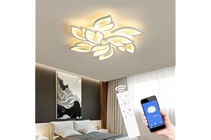 Tetipa Plafonnier LED Dimmable, 70-140W Luminaire Plafonnier Salon Télécommande APP, 3000k-6500k Lampe de plafond Lampe de Plafond per Chambre Salle à manger Luminaire Plafonnier