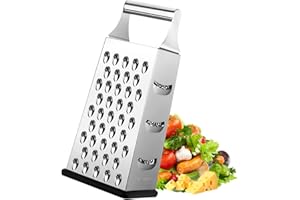 TOSAVGA 4 Côtés Rapeuse Legume, Rapeuse Fromage Inoxydable, Rape Carrée pour Râper Moyen, Fin et Microfin, Rape à Fromage, Rape à Légumes, Rape à Pommes de Terre