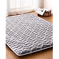 6th Generation Japanese Floor Futon Mattress - Extra-Thick 9-Layer Modern Futon with 100% High-Density Foam, Portable Floor Mattress Sleeping Pad for Adults, Guest Room, Dormitory, Twin Size 75"x39"