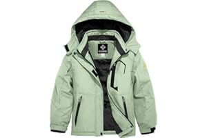 GEMYSE Mädchen Skijacke Wasserdichte Winterjacke Mit Warmer Fütterung Winddichter Schneeanzug Warm mit Kapuze für Outdoor