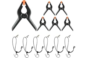 Vevelux 6 Morsetti per Sfondo Foto + 6 Morsetti per Fondale, Morsetto a Molla per Supporto per Sfondo, Fotografia Video, Sfondo, Uso Creativo e Domestico