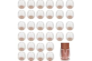 Lezed Almohadilla de Silicona para Muebles sillas Tapas para Las Piernas de la Silla Protectores de Piso para Pata de Silla para el Suelo Silla para el Suelo Patas Redondas 32 Piezas (17-21mm)