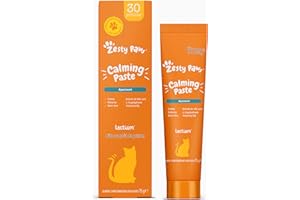 Pâte apaisante pour Chats Zesty Paws | Calme | Relaxation | Aide Les Chats à se Sentir à l'aise | Lactium | Extrait de thé Vert L-théanine | Vitamine B1 | Saveur de Poisson véritable | 75 g
