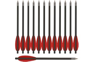 WANVZMR 6,3" Carbon Pistole Armbrust Bolzen Pfeile,Mini Armbrustpfeile Armbrustbolzen mit Stahlspitzen Jagdpfeile für 50-80 lbs Pistolenarmbrust Präzisionsziel,Schießübungen und kleine Jagd