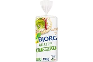 BJORG - Galettes de Riz Complet Bio - Source de Fibres - Pauvre en Sel - 130g