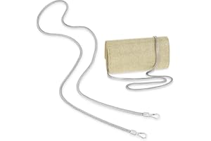 Jeffdad 47"/120cm Silver Purse Chain Strap, DIY Iron Flat Handbag Chain Strap with Metal Buckles, Shoulder Cross Body Replacement Straps for Women Bag Purse(Silver)