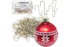 Wilhelm Sell® 150x podwójne haczyki do ozdób choinkowych - szybkie wieszaki wielokrotnego uzytku do ozdób choinkowych - metalowe haczyki do bombek choinkowych - wieszaki do bombek choinkowych