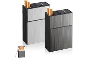 Cigarettfodral, 2 stycken cigarettbox, standard 20 cigaretter cigarettlådor, fuktbeständigt förseglat cigarettfodral förstärkt plasthölje (svart +