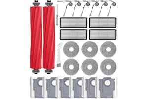 UPUPDAY Accessori Ricambi per Roborock QV 35A / QV 35S, 2 Spazzola Principale, 4 Filtro, 6 Sacchetti, 6 Panni, 6 Spazzole Laterali