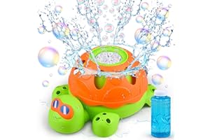 Auney Wasserspielzeug Kinder Outdoor Spielzeug ab 3-8 Jahre,Sommer Wassersprüh Schildkröte Sprinkler mit Seifenblasen Feuerwerk,Outdoor Spiele für Kinder Wasserspiel Gartenspielzeug Kind Draußen