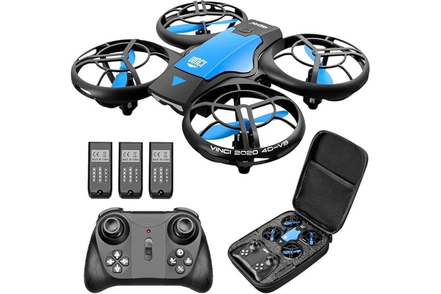 4DRC Mini Drone for Kids Hand Operated RC Quadcopter with 3 Batteries Longer Flight Time, Altitude Hold, Headless Mode, Throwing GO, 3D Flip and 3 Speed Modes Aeroplane for Beginners, Blue
