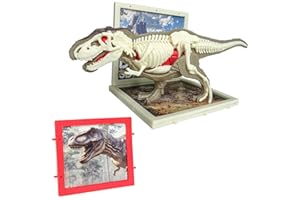 Dino Skelett Bausatz 3D Vision Dinosaur Anatomy Model, Kids STEM Educational Science Toy, Interactive Dinosaur Skeleton Kit (T-rex)