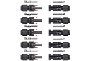 VIVLLEN Male/Female Solar Panel Cable Connectors-Double Seal Rings for Better Waterproof Effect (5 Pairs)