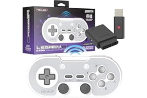 RETRO-BIT Retrobit Legacy 16 Manette sans Fil Gris pour Switch/PC/Steam/Raspberry Pi/Snes/Android 2,4 g