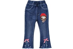 Peacolate 2-10T Infant Little Kids Girls Embroidery Jeans Denim Pants