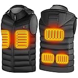 Gilet Chauffant Hommes Femmes, Gilet Chauffant Electrique Matériau Super Chaud 3 Réglages de Température Veste Chauffante pou