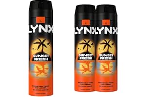 Lynx XL Sunset Fresh Deodorant for Men Multipack With Mango and Mandarin Scent Long Lasting Fragrance with 48 Hours All over Freshness Aluminium Free Body Spray 200 ml, 3 Pack