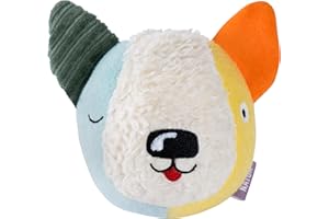 Fehn Activity Stoffball fehnNATUR Hund - Spielball mit Materialmix & Rassel - Stoff Ball Babyspielzeug - Greifball für die Förderung der Motorik - Spielzeug für Babys & Kleinkinder ab 0+ Monaten